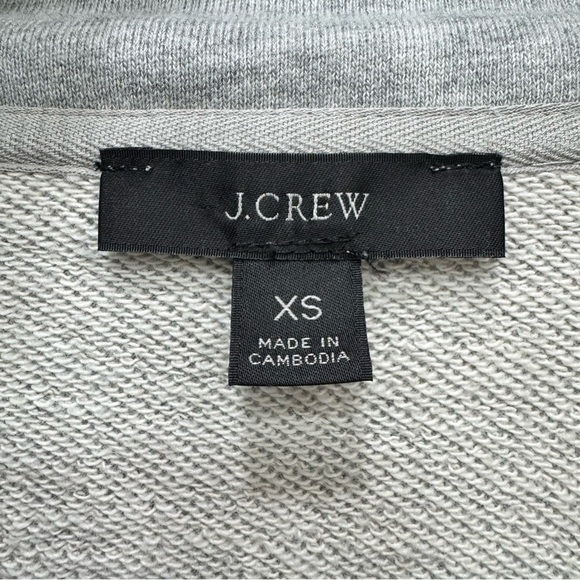 J.Crew gray soft terry pullover top sweatshirt half zip Sz XS - Picture 4 of 6